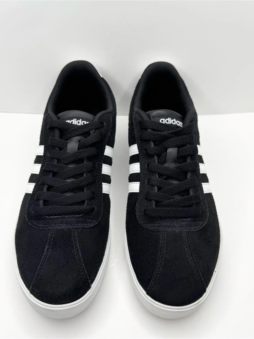 Adidas Courtset Black White Suede Sneakers Womens Size 9